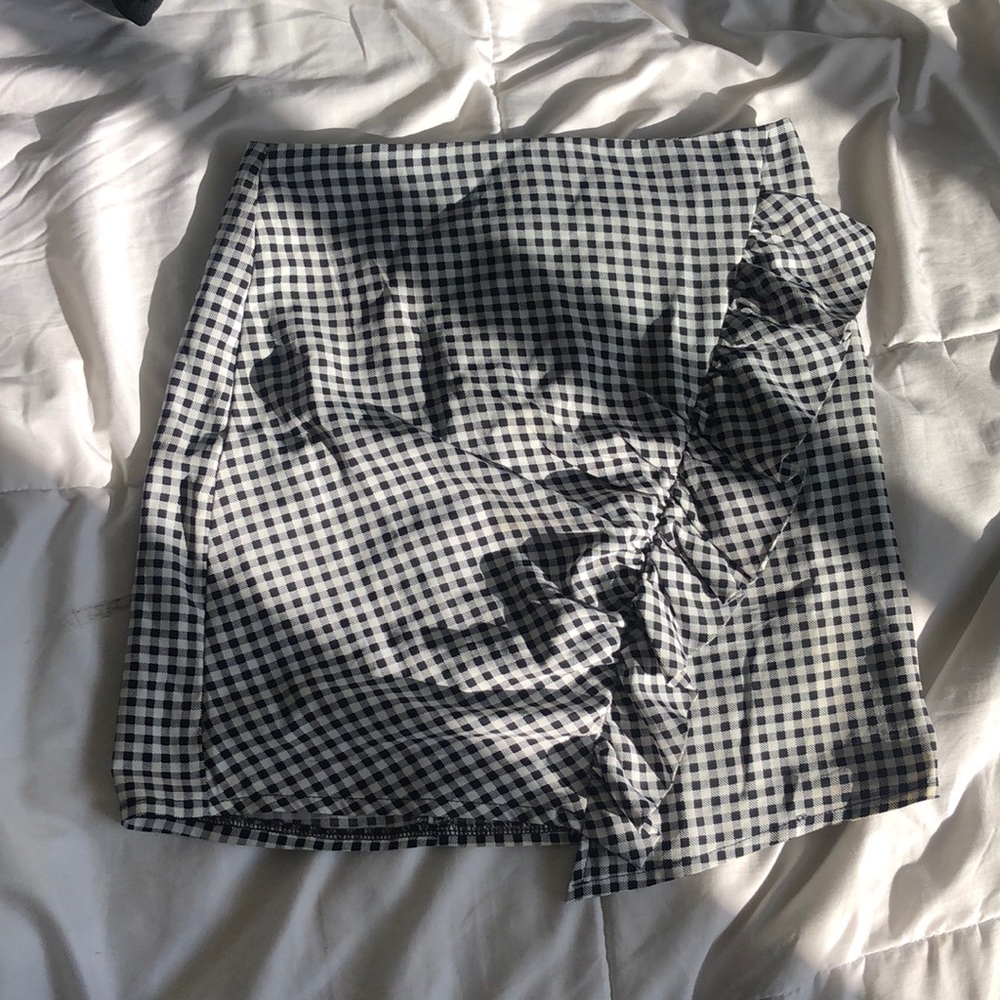 Gingham mini skirt